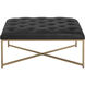 Endall 17 inch Antique Brass / Vintage Black Night Leather Ottoman